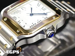 CARTIER 卡地亞 Santos de Cartier 山度士 W2SA0016 中型款 <font color="#ecd55f">18K黃金 半金款</font> 經典<font color="#FF0000"> 2025年保卡 附快拆式錶帶 </font>自動上鍊 35.1mm