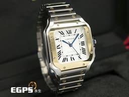 CARTIER 卡地亞 Santos de Cartier 山度士 W2SA0016 中型款 <font color="#ecd55f">18K黃金 半金款</font> 經典<font color="#FF0000"> 2025年保卡 附快拆式錶帶 </font>自動上鍊 35.1mm