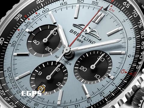 BREITLING 百年靈 Navitimer B01 Chronograph 43 航空計時 AB0138 冰藍色面盤 計時碼表 不鏽鋼 自製機芯 2026年 飛行錶 自動上鍊 43mm