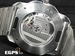 BVLGARI 寶格麗 Bulgari Octo Roma系列 103739 <font color="#4169e1">八角形多稜角設計錶圈 藍色巴黎釘紋面盤 </font> 大三針 不鏽鋼 <font color="#FF0000">2025年保單 快拆錶帶系統 附原廠橡膠錶帶</font> 自動上鍊 41mm