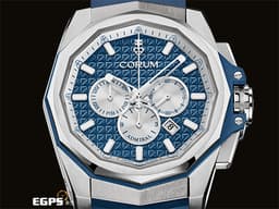 CORUM 崑崙 Admiral's Cup 海軍上將 132.211.04/F373 AB51 <font color="#4169e1">海洋藍色格紋面盤</font> Admiral AC-ONE 45 海軍上將 鈦金屬計時款腕錶 <font color="#FF0000">2022年保單 獨特全球限量100只 </font>自動上鍊 45mm