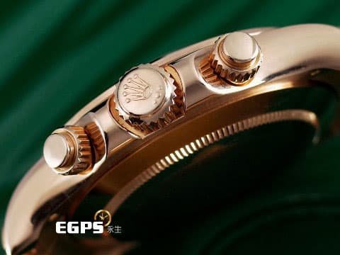 ROLEX 勞力士 Cosmograph Daytona 宇宙計時型 迪通拿 116505 計時碼表 黑色錶面搭配日亮金計時盤 永恆玫瑰金 2018年保卡 賽車錶 自動上鏈 40mm