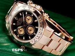 ROLEX 勞力士 Cosmograph Daytona 宇宙計時型 迪通拿 116505 計時碼表 <font color="#696969">黑色錶面</font>搭配<font color="#e4b37c">日亮金</font>計時盤 永恆玫瑰金 <font color="#ff0000">2018年保卡</font> 賽車錶 自動上鏈 40mm