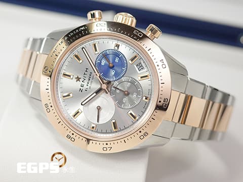ZENITH 真力時 El Primero 高振頻 Chronomaster Sport 經典三色計時盤51.3100.3600/69.M3100 玫瑰金 半金款 1/10秒 計時碼表 2022年台灣公司貨 自動上鍊 41mm