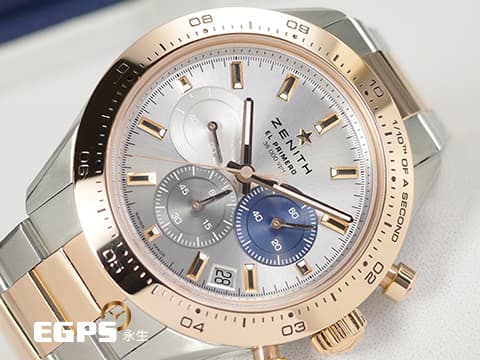 ZENITH 真力時 El Primero 高振頻 Chronomaster Sport 經典三色計時盤51.3100.3600/69.M3100 玫瑰金 半金款 1/10秒 計時碼表 2022年台灣公司貨 自動上鍊 41mm