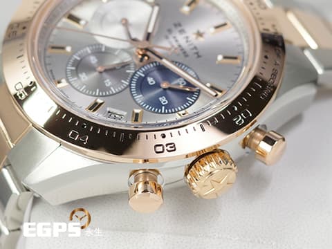 ZENITH 真力時 El Primero 高振頻 Chronomaster Sport 經典三色計時盤51.3100.3600/69.M3100 玫瑰金 半金款 1/10秒 計時碼表 2022年台灣公司貨 自動上鍊 41mm
