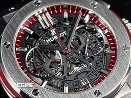 HUBLOT 宇舶 Classic Fusion 經典融合 525.NX.0139.VRWC 鈦金屬材質 鏤空面盤 計時碼錶 <font color="#FF0000">板球世界盃標誌透明錶背</font> 自動上鍊 45mm