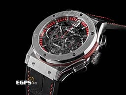 HUBLOT 宇舶 Classic Fusion 經典融合 525.NX.0139.VRWC 鈦金屬材質 鏤空面盤 計時碼錶 <font color="#FF0000">板球世界盃標誌透明錶背</font> 自動上鍊 45mm