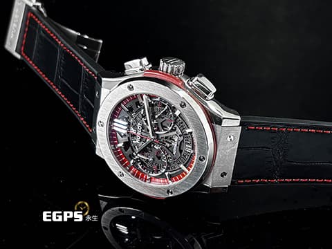 HUBLOT 宇舶 Classic Fusion 經典融合 525.NX.0139.VRWC 鈦金屬材質 鏤空面盤 計時碼錶 板球世界盃標誌透明錶背 自動上鍊 45mm