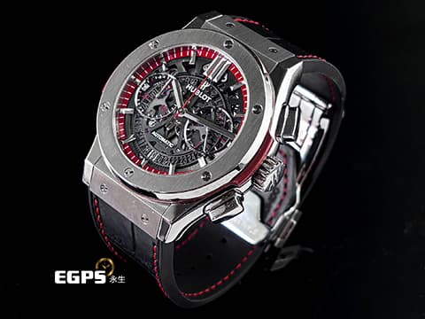 HUBLOT 宇舶 Classic Fusion 經典融合 525.NX.0139.VRWC 鈦金屬材質 鏤空面盤 計時碼錶 板球世界盃標誌透明錶背 自動上鍊 45mm