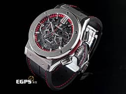 HUBLOT 宇舶 Classic Fusion 經典融合 525.NX.0139.VRWC 鈦金屬材質 鏤空面盤 計時碼錶 <font color="#FF0000">板球世界盃標誌透明錶背</font> 自動上鍊 45mm