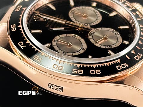 ROLEX 勞力士 Cosmograph Daytona 迪通拿 126515 18K永恆玫瑰金材質 計時碼表 亮黑色及日亮金色錶面盤 2024年保卡 整只膠膜未撕 錶友蒐藏未使用品 自動上鍊 40mm