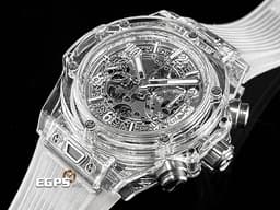 Hublot 宇舶 BIG BANG Unico 大爆炸 三日鍊 飛返計時碼錶 441.JX.4802.RT <font color="#05f0f0">拋光藍寶石水晶材質錶殼 原廠特殊水晶材質錶盒</font> 鏤空面盤 <font color="#ff0000">2025年保單 限量500支</font> 自動上鍊 42mm