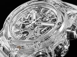 Hublot 宇舶 BIG BANG Unico 大爆炸 三日鍊 飛返計時碼錶 441.JX.4802.RT <font color="#05f0f0">拋光藍寶石水晶材質錶殼 原廠特殊水晶材質錶盒</font> 鏤空面盤 <font color="#ff0000">2025年保單 限量500支</font> 自動上鍊 42mm