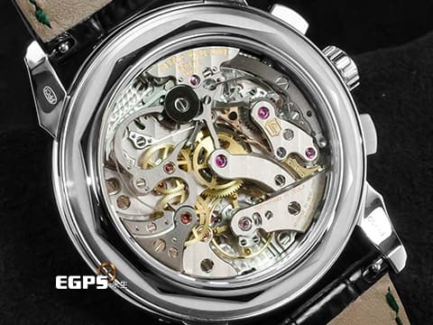 Patek philippe 百達翡麗 PP 5270P-014 鉑金材質 5270P Platium 萬年曆 月相顯示 計時功能 超複雜功能時計系列  漸層綠漆面盤 綠色縫線黑色皮錶帶  2025年保單 新錶參考訂價:7,117,000元  手上鍊 41mm