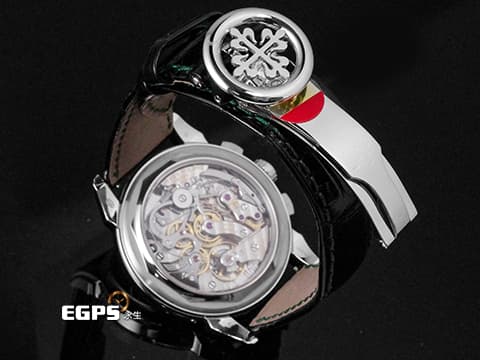 Patek philippe 百達翡麗 PP 5270P-014 鉑金材質 5270P Platium 萬年曆 月相顯示 計時功能 超複雜功能時計系列  漸層綠漆面盤 綠色縫線黑色皮錶帶  2025年保單 新錶參考訂價:7,117,000元  手上鍊 41mm