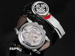 Patek philippe 百達翡麗 PP 5270P-014 鉑金材質 5270P Platium 萬年曆 月相顯示 計時功能 超複雜功能時計系列 <font color="#49ca41"> 漸層綠漆面盤 綠色縫線黑色皮錶帶 </font> <font color="#ff0000">2025年保單 新錶參考訂價:7,117,000元 </font> 手上鍊 41mm