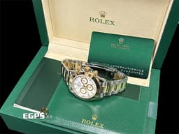 ROLEX 勞力士 Cosmograph Daytona 宇宙計時型 迪通拿 116503 <font color="#F0F0F0">白色面盤</font>搭配<font color="#f5dea8">金色計時圈 18K黃金 半金款</font> 計時碼表 <font color="#FF0000">2021年保卡</font> 賽車錶 自動上鍊 40mm