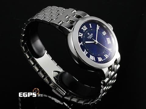 TUDOR 帝舵 Clair de Rose 玫瑰系列 35800-0009 藍色浮雕裝飾面盤 不鏽鋼 大三針 2025年保卡 自動上鍊 34mm