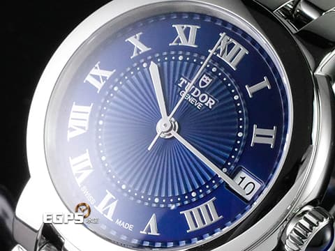 TUDOR 帝舵 Clair de Rose 玫瑰系列 35800-0009 藍色浮雕裝飾面盤 不鏽鋼 大三針 2025年保卡 自動上鍊 34mm