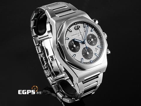 Girard Perregaux 芝柏 GP錶 Laureato系列 81020-11-131-11A 不鏽鋼材質 計時腕錶 白色菱格紋面盤 八角形拋光錶圈 白熊貓 2023年保卡 台灣公司貨 自動上鍊 42mm