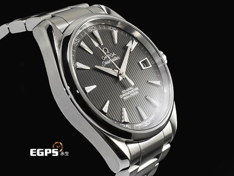 OMEGA 歐米茄 Seamaster 海馬 Aqua Terra 150 系列 23110392106001 深灰色甲板紋面盤 大三針 不鏽鋼材質 同軸擒縱 自動上鍊 38.5mm