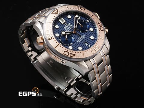 OMEGA 歐米茄 Seamaster Diver 300 海馬 21060445103001 鉭金屬+鈦金屬+Sedna金材質 計時碼表 藍色波浪紋陶瓷面盤 同軸擒縱 排氦氣閥 潛水錶 2023年保單 每只錶擁有獨立編號 特殊錶盒 值得收藏 自動上鍊 44mm