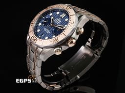 OMEGA 歐米茄 Seamaster Diver 300 海馬 21060445103001 鉭金屬+鈦金屬+<font color="#f3baa1">Sedna金</font>材質 計時碼表 <font color="#4169e1">藍色波浪紋陶瓷面盤</font> 同軸擒縱 排氦氣閥 潛水錶 <font color="#FF0000">2023年保單 每只錶擁有獨立編號 特殊錶盒 值得收藏</font> 自動上鍊 44mm