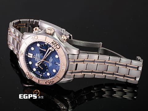 OMEGA 歐米茄 Seamaster Diver 300 海馬 21060445103001 鉭金屬+鈦金屬+Sedna金材質 計時碼表 藍色波浪紋陶瓷面盤 同軸擒縱 排氦氣閥 潛水錶 2023年保單 每只錶擁有獨立編號 特殊錶盒 值得收藏 自動上鍊 44mm