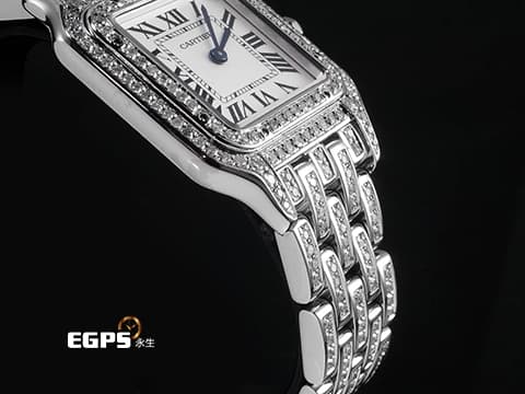 CARTIER 卡地亞 Santos de Cartier 山度士 WSPN0006 小型 不鏽鋼材質 精鑲錶殼、錶圈、錶帶 2023年保卡 石英機芯 27x37mm
