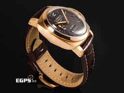 PANERAI 沛納海 Luminor 1950 PAM00289 PAM289 GMT 18K玫瑰金材質 <font color="#ffff00"> 日期顯示 第二時區日夜顯示</font> <font color="#ffe3ab">棕色面盤 動力儲存顯示 </font> <font color="#FF0000"> 2017年保單 </font> 手動上鏈 44mm