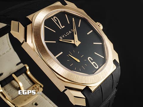 BVLGARI 寶格麗 OCTO Finissimo 103286 18K玫瑰金材質 超薄 鉑金微型自動盤 小秒針 2020年保卡 自動上鍊 40mm