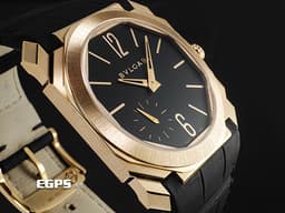 BVLGARI 寶格麗 OCTO Finissimo 103286 18K玫瑰金材質 <font color="#05f0f0">超薄 鉑金微型自動盤 小秒針 </font><font color="#ff0000">2020年保卡</font> 自動上鍊 40mm