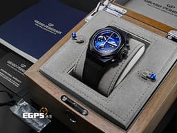 Girard Perregaux 芝柏 GP Laureato Absolute Chronograph 計時碼錶 桂冠系列 81060-21-491-FH6A <font color="#05f0f0">黑色PVD鍍層鈦金屬錶殼 藍色太陽紋面盤</font> <font color="#ff0000">2022年保卡</font> 自動上鍊 44mm