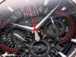PIAGET 伯爵 Polo Forty Five 飛返計時 第二時區功能 鈦金屬一體成型的錶殼 <font color="#FF0000"> 黑色和紅色鏤空錶盤 經典POLO工藝之美 </font> 計時碼表 G0A35001  <font color="#0080FF"> 全球限量500只 </font>自動上鏈  45mm