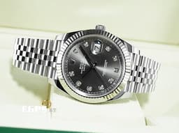 ROLEX 勞力士 Datejust 41 蠔式日誌型 126334 G <font color="#ADADAD">原廠鑽石時標 石板灰色面盤</font> DJ41 不鏽鋼 126334G 經典三角坑紋錶圈 <font color="#FF0000">台灣公司貨 2019年保單 紀念型(Jubilee)五銖錶帶</font> 自動上鍊 41mm