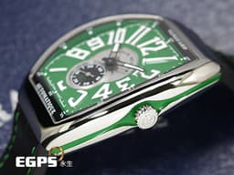 Franck Muller 法蘭穆勒 FM錶 Vanguard系列 Slim Vintage V41 <font color="#009100">綠色面盤</font> V41SS6AT 酒桶型 小秒針 不鏽鋼 <font color="#ff0000">2025年保單</font> 自動上鍊 41mm