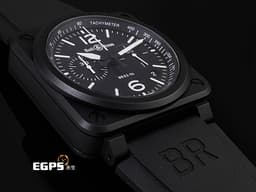 Bell & Ross 柏萊士 Chrono Black Matte BR03-94 <font color="#05f0f0">霧面黑色陶瓷材質</font> <font color="#FF0000">2020年保卡</font> 計時功能 自動上鏈 42mm