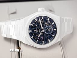 ZENITH 真力時 DEFY 碟飛系列 Skyline Skeleton 天際線 49.9301.3620/79.I001 <font color="#4169e1">高振頻 1/10秒 旋風秒針 藍色鏤空面盤</font> 白陶瓷 <font color="#FF0000">2025年保卡 附快拆式橡膠錶帶扣</font> 自動上鍊 41mm