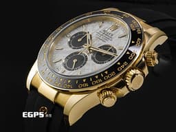 ROLEX 勞力士 Daytona 迪通拿 126518LN 18K黃金材質 陶瓷錶圈 <font color="#05f0f0">每顆都獨一無二的隕石面盤</font><font color="#FF0000"> 2025年保卡 </font> 賽車錶 自動上鍊 40mm