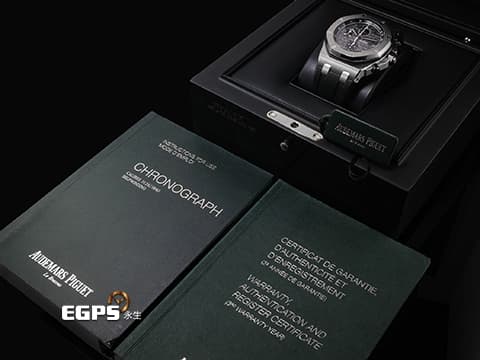 Audemars Piguet AP錶 愛彼錶 Royal Oak Offshore 皇家橡樹離岸型 26470ST.OO.A104CR.01 不鏽鋼材質 啞灰色Méga Tapisserie超大型格紋裝飾面盤 羅馬數字時標 自動上鏈 42mm