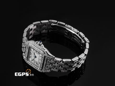 CARTIER 卡地亞 Santos de Cartier 山度士 WSPN0006 小型 不鏽鋼材質 精鑲錶殼、錶圈、錶帶 2023年保卡 石英機芯 23x30mm
