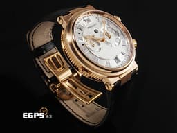 BREGUET 寶璣 Marine Alarme Musicale 航海系列 航海家 5547BR/12/9ZU 18K玫瑰金材質 <font color="#05f0f0">二十四小時第二地時區、動能顯示、鬧鈴功能</font> <font color="#FF0000">2019年保單 台灣公司貨</font> 自動上鍊 40mm