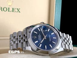 ROLEX 勞力士 蠔式 DATEJUST II 126300 不鏽鋼材質 <font color="#6ca6d6">藍色太陽紋面盤</font> <font color="#FF0000">2026年保卡 極新品 紀念型五銖錶帶</font> 自動上鏈 41mm