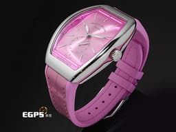 Franck Muller 法蘭穆勒 FM Vanguard Lady Slim Vintage V35 S S6 <font color="#fa00fa">粉色太陽紋面盤 粉色複合式材質錶帶</font><font color="#05f0f0"> </font>小秒針 不鏽鋼材質 <font color="#ff0000">2025年保單</font> 自動上鍊 35x46.3mm