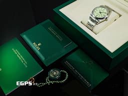 ROLEX 勞力士 Oyster Perpetual 36 蠔式恆動型 126000 最新款<font color="#058703"> </font><font color="#b1dd8c">開心果綠色面盤</font> OP36 不鏽鋼 大三針<font color="#FF0000"> 2025年保卡</font> 自動上鍊 36mm