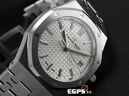 AUDEMARS PIGUET AP錶 愛彼 ROYAL OAK LADY 皇家橡樹系列 77350ST.OO.1261ST.01 <font color="#FFffff">銀白色「Grande Tapisserie」大型格紋面盤</font> 鍊帶款 <font color="#FF0000">2022年保卡</font> 自動上鍊 34mm