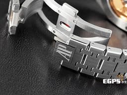 AUDEMARS PIGUET AP錶 愛彼 ROYAL OAK LADY 皇家橡樹系列 77350ST.OO.1261ST.01 <font color="#FFffff">銀白色「Grande Tapisserie」大型格紋面盤</font> 鍊帶款 <font color="#FF0000">2022年保卡</font> 自動上鍊 34mm