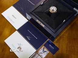 BREGUET 寶璣 Marine Tourbillon Equation Marchante 5887BR/12/9WV 18K玫瑰金材質 <font color="#05f0f0">鈦金屬框架</font><font color="#05f0f0">陀飛輪 萬年曆、時間等式、動力儲存顯示功能 手工雕刻圖案錶背</font> <font color="#FF0000">2025年保單 官方新錶訂價:8,123,000元</font> 自動上鍊 43.9mm