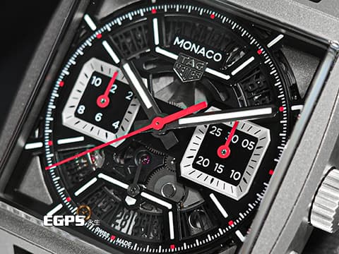 Tag Heuer 泰格 豪雅 Monaco Chronograph 摩納哥 CBL2183 計時碼錶 鈦金屬 鏤空錶盤 2025年保單 賽車錶 自動上鍊 39mm